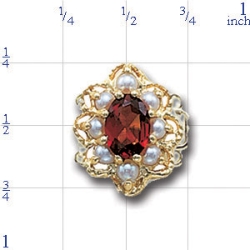 A1605 14K GARNET / PEARL SLIDE 